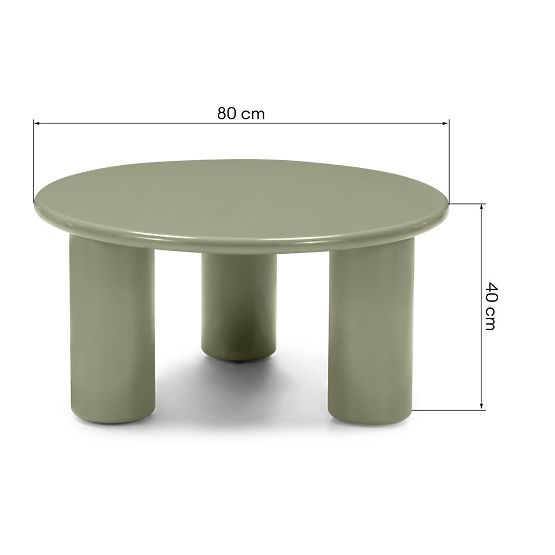 Table basse Blair 80 cm, olive, brillant