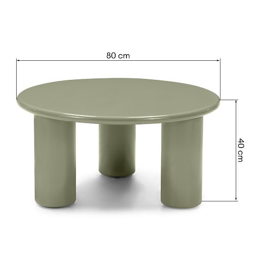 Table basse Blair 80 cm, olive, brillant