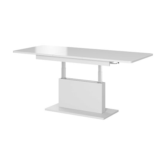 Table basse BUSETTI plateau : blanc mat, pieds : blanc mat (2p=1pc)