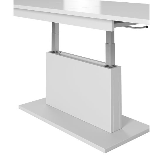 Table basse BUSETTI plateau : blanc mat, pieds : blanc mat (2p=1pc)