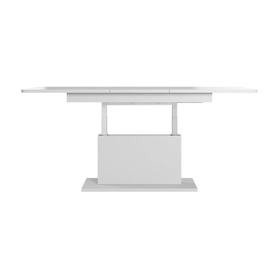 Table basse BUSETTI plateau : blanc mat, pieds : blanc mat (2p=1pc)