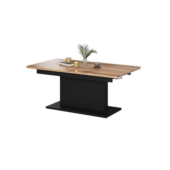 Table basse BUSETTI plateau : chêne wotan, pieds : noir mat (2p=1pcs)