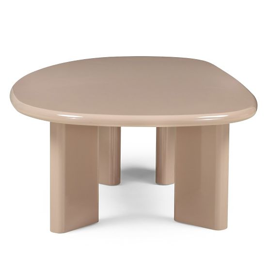 Table basse Cameron 130 cm, nude, brillant