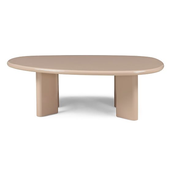 Table basse Cameron 130 cm, nude, brillant