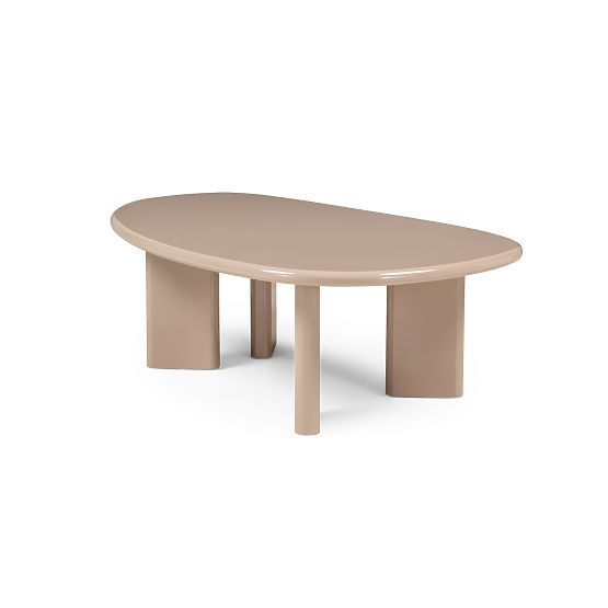 Table basse Cameron 130 cm, nude, brillant