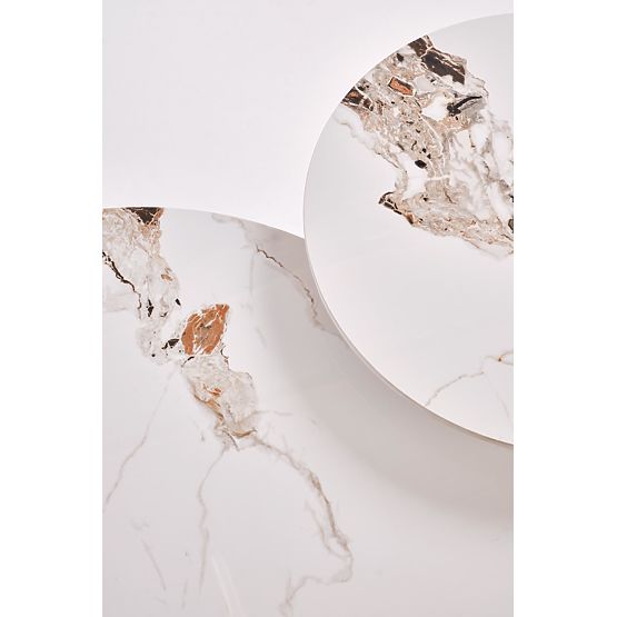 Table basse CARINA_S marbre beige / noyer (2p=1ks)