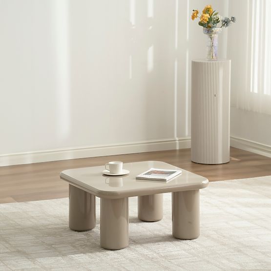 Table basse Cherry 70 cm, beige foncé, brillant