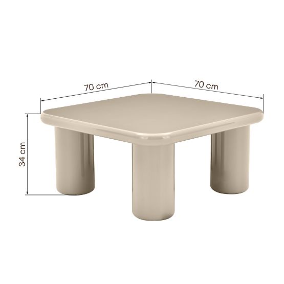 Table basse Cherry 70 cm, beige foncé, brillant