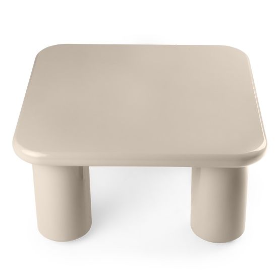 Table basse Cherry 70 cm, beige foncé, brillant