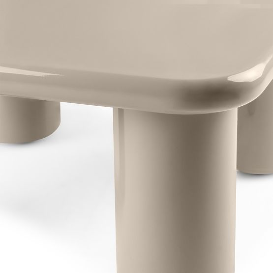 Table basse Cherry 70 cm, beige foncé, brillant