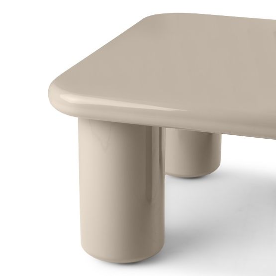 Table basse Cherry 70 cm, beige foncé, brillant