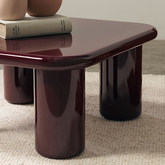 Table basse Cherry 70 cm, bordeaux/cerise, brillant