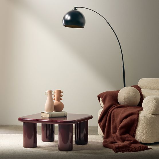 Table basse Cherry 70 cm, bordeaux/cerise, brillant