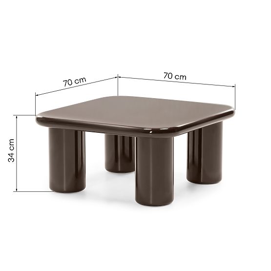 Table basse Cherry 70 cm, chocolat, brillant