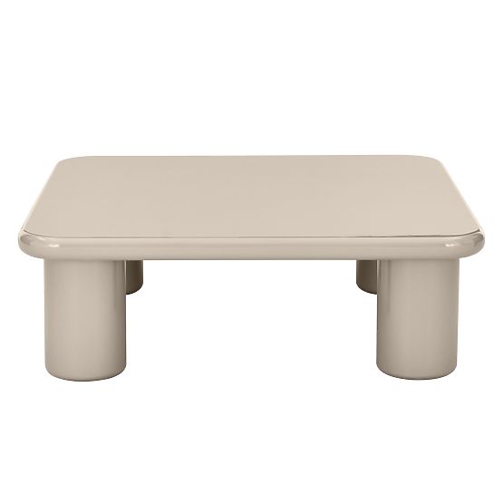 Table basse Cherry 90 cm, beige foncé, brillant