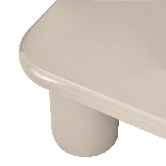 Table basse Cherry 90 cm, beige foncé, brillant