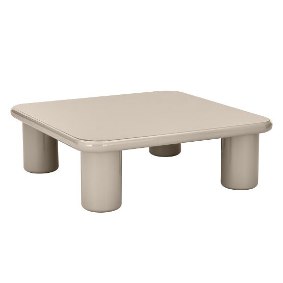 Table basse Cherry 90 cm, beige foncé, brillant