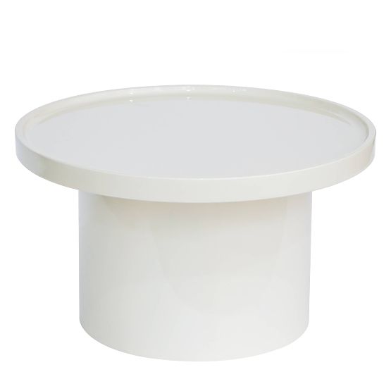Table basse Chia, 70 cm, blanc, brillant