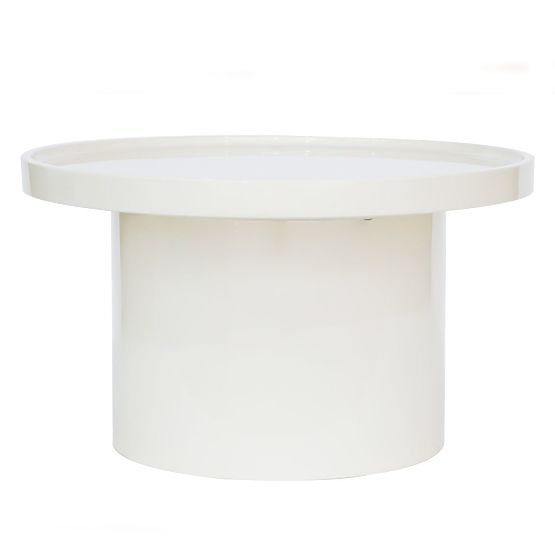 Table basse Chia, 70 cm, blanc, brillant