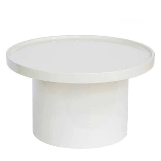 Table basse Chia, 70 cm, blanc, brillant