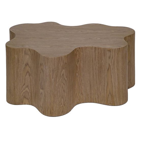 Table basse Cosmo 90 cm, noyer, forme arrondie