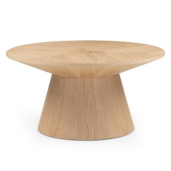 Table basse Dalarna, 90 cm, ronde, placage chêne naturel