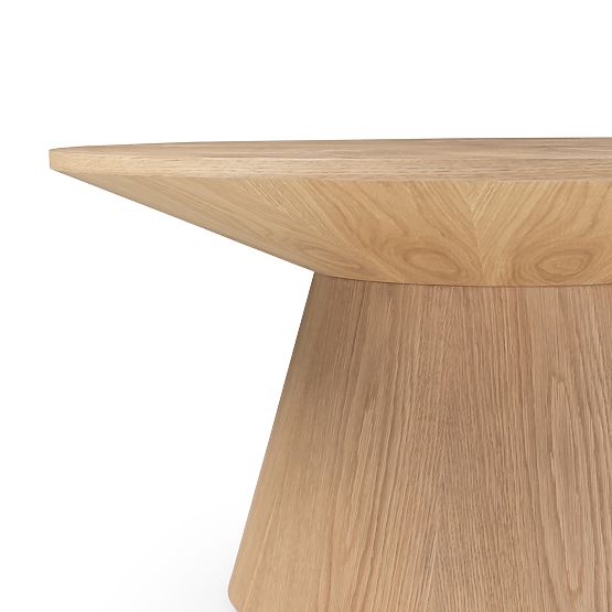 Table basse Dalarna, 90 cm, ronde, placage chêne naturel