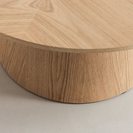 Table basse Dalarna, 90 cm, ronde, placage chêne naturel