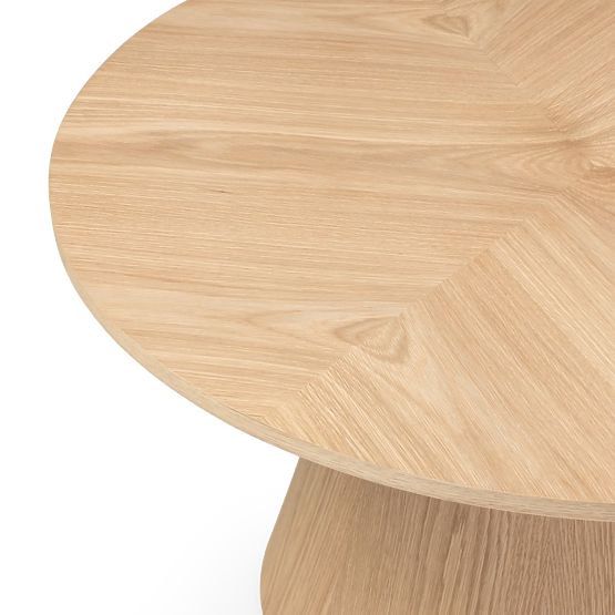 Table basse Dalarna, 90 cm, ronde, placage chêne naturel