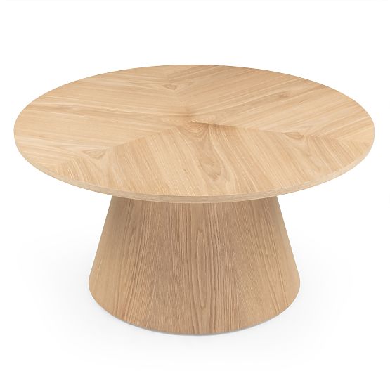 Table basse Dalarna, 90 cm, ronde, placage chêne naturel