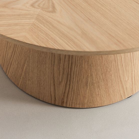 Table basse Dalarna, 90 cm, ronde, placage chêne naturel