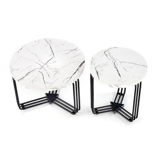 Table basse de conférence ANTICA M plateau - marbre blanc, cadre - noir (2p=1ks)