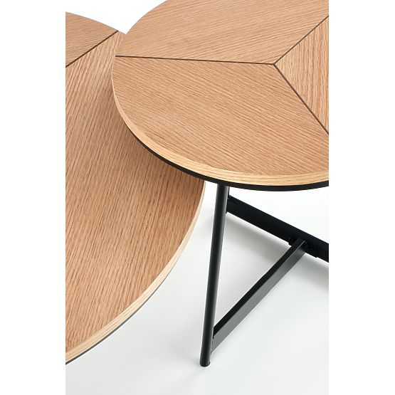 Table basse de conférence KARIDA-S chêne naturel/noir (1p=1pc)