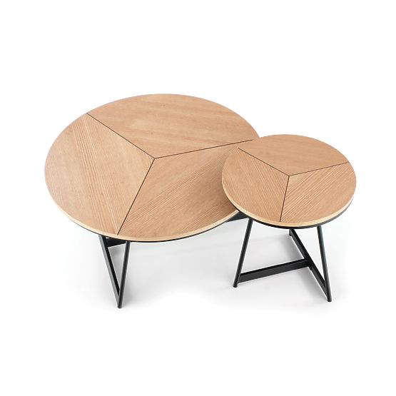 Table basse de conférence KARIDA-S chêne naturel/noir (1p=1pc)