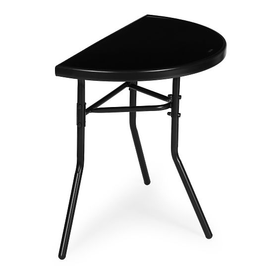 Table basse demi-circulaire en verre pour balcon, terrasse, patio noir MultiGarden