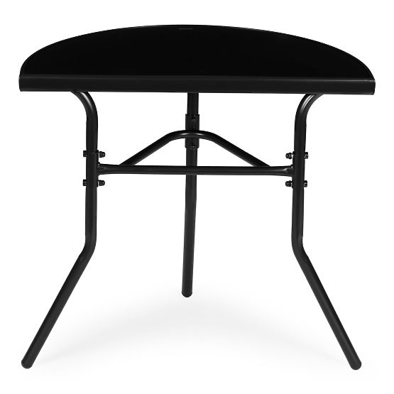 Table basse demi-circulaire en verre pour balcon, terrasse, patio noir MultiGarden