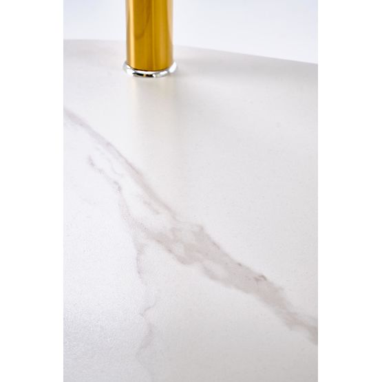 Table basse DUCAT, marbre blanc / transparent / doré (2p=1ks)
