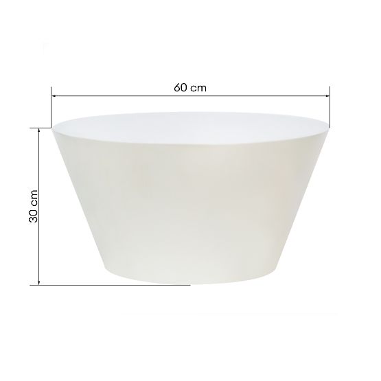 Table basse Eclipso, 60 cm, blanc crème, brillant