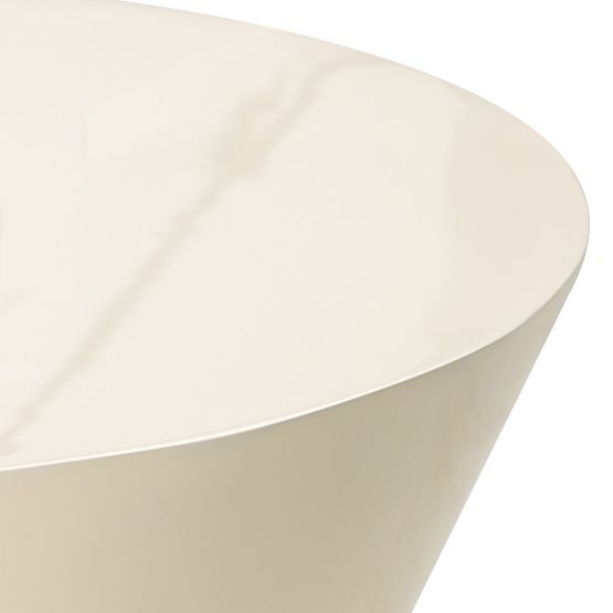 Table basse Eclipso, 60 cm, blanc crème, brillant