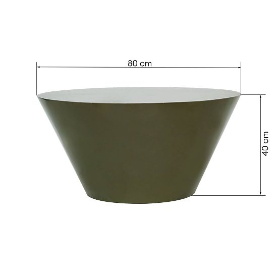 Table basse Eclipso, 80 cm, gris-vert, brillant