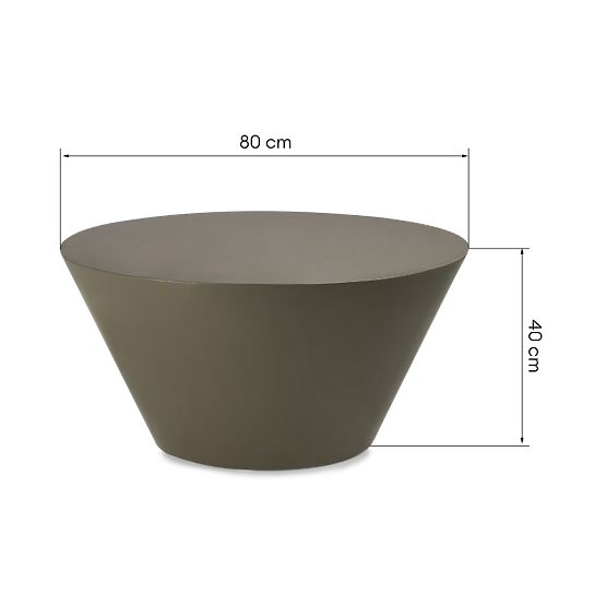 Table basse Eclipso, 80 cm, gris-vert, brillant