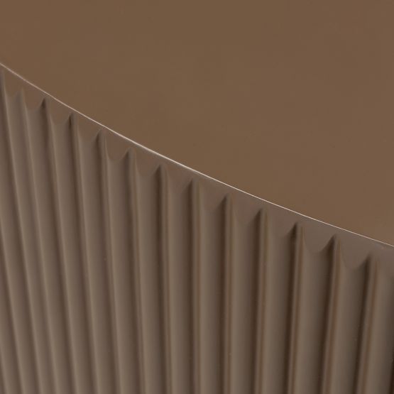 Table basse Ermanno, 90 cm, moka, rainuré