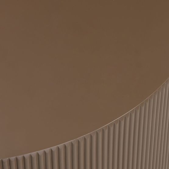 Table basse Ermanno, 90 cm, moka, rainuré