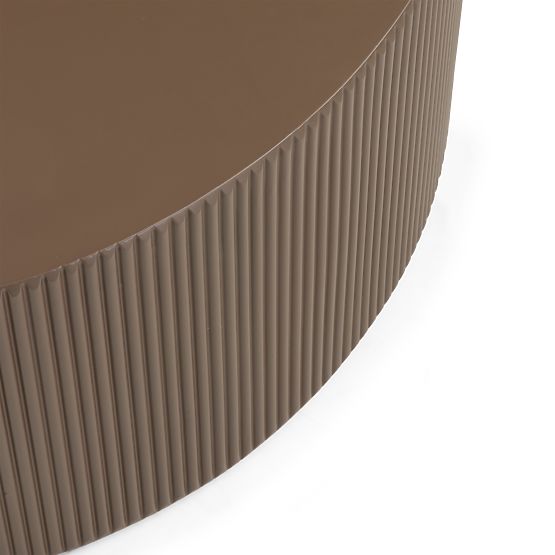 Table basse Ermanno, 90 cm, moka, rainuré