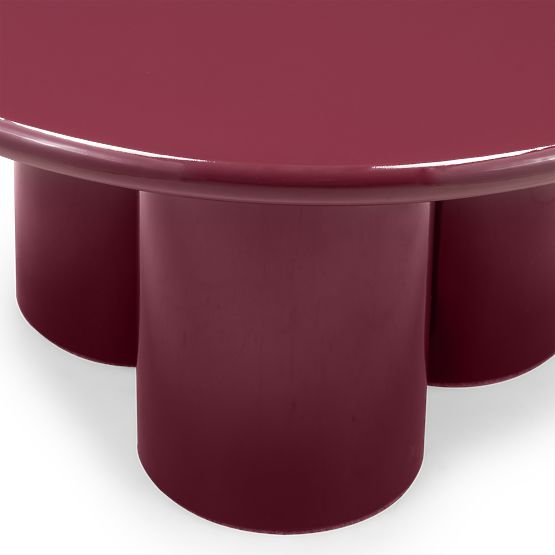 Table basse Everett 80 cm, bordeaux, brillant