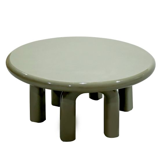 Table basse Flambe 80 cm, vert/gris, brillant