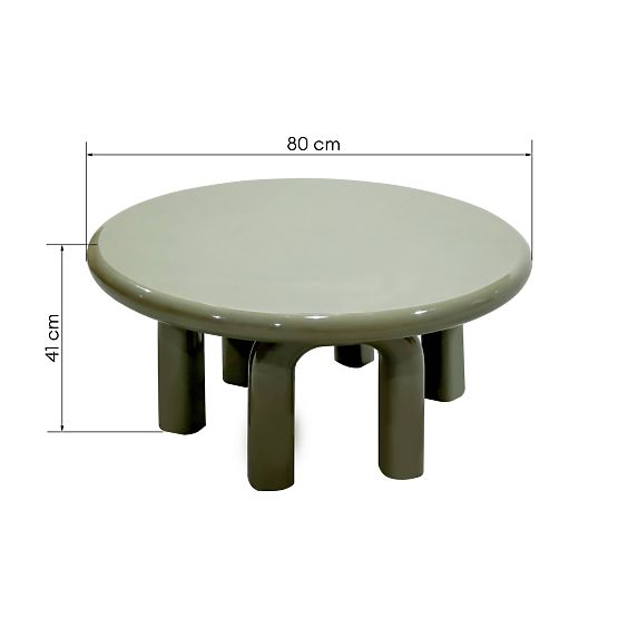Table basse Flambe 80 cm, vert/gris, brillant
