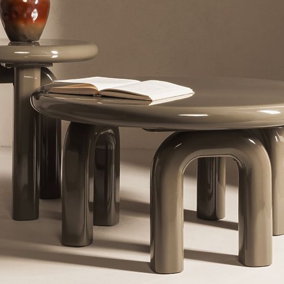 Table basse Flambe 80 cm, vert/gris, brillant