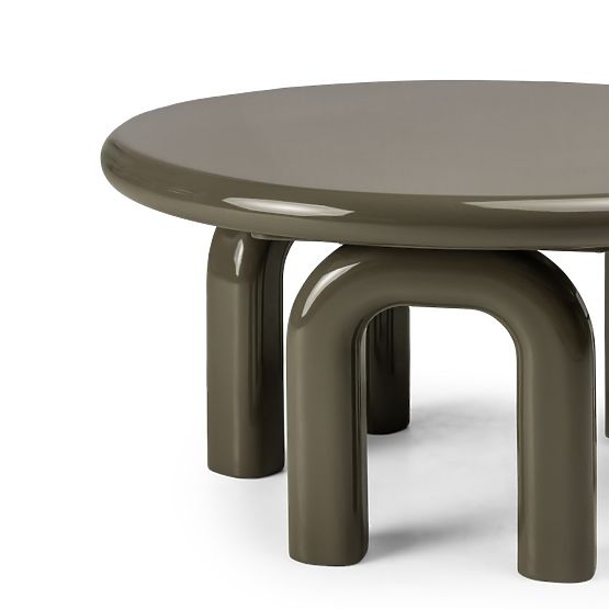 Table basse Flambe 80 cm, vert/gris, brillant