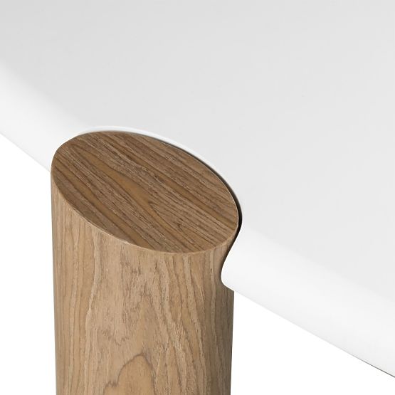 Table basse Floe 125 cm, blanc/noyer